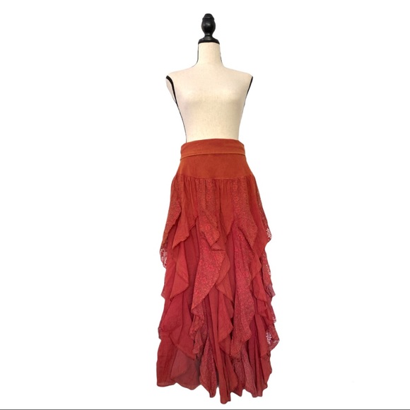 COPY - Women's Bohemian lace layered skirt - Picture 1 of 7